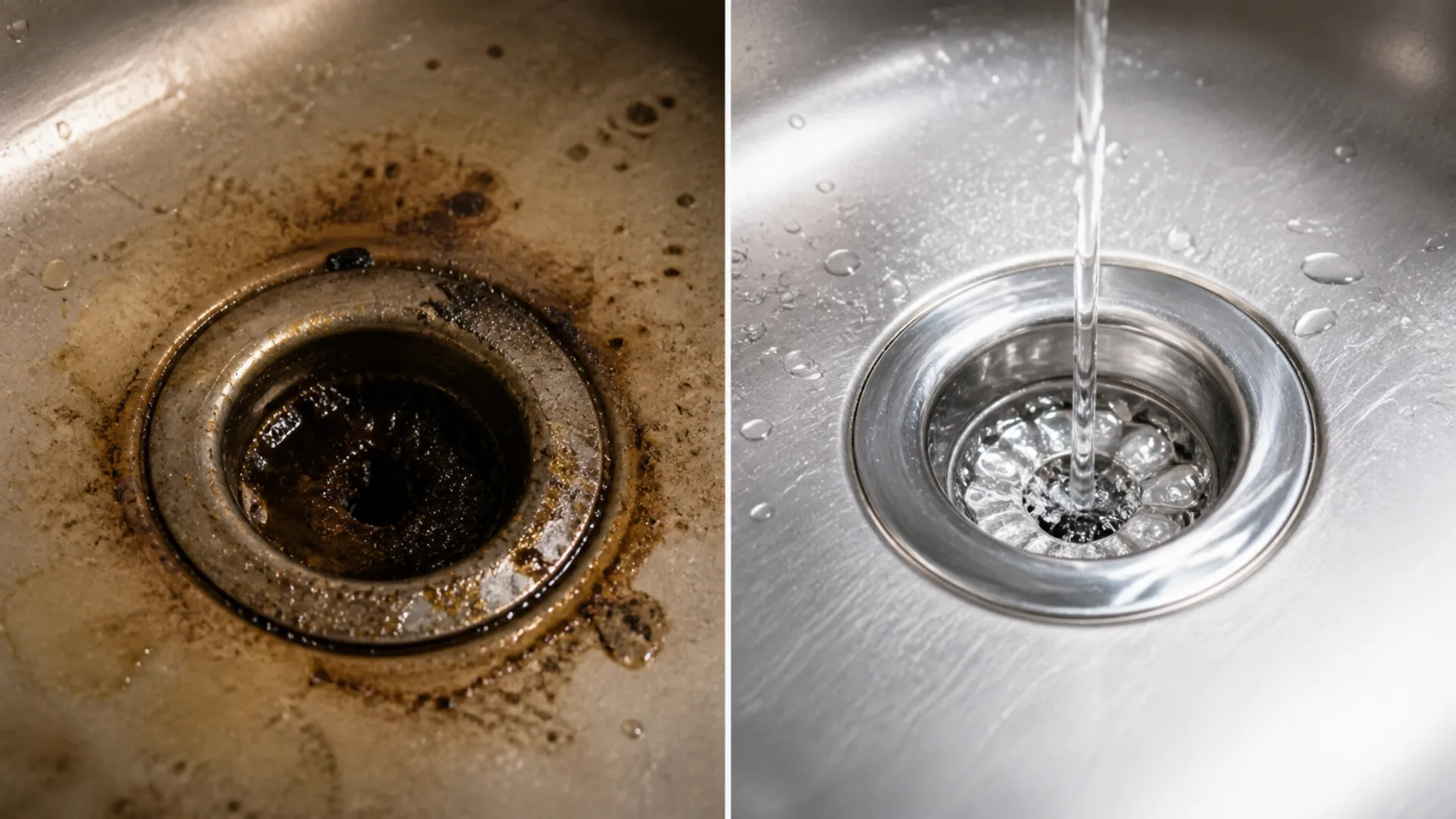 Before and after drain cleaning results in Littleton, CO — Littleton Plumbing Pros
