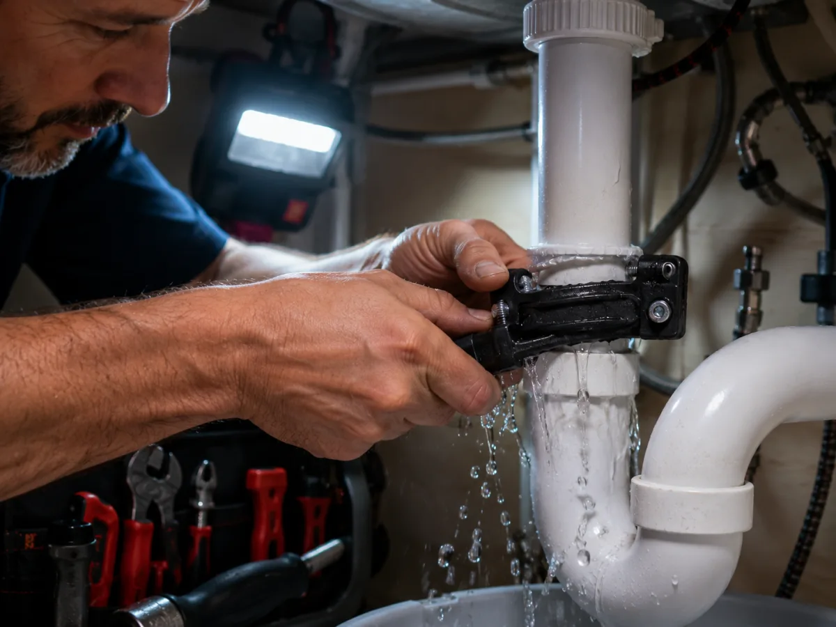 Emergency plumber fixing burst pipe in Littleton, CO — Littleton Plumbing Pros