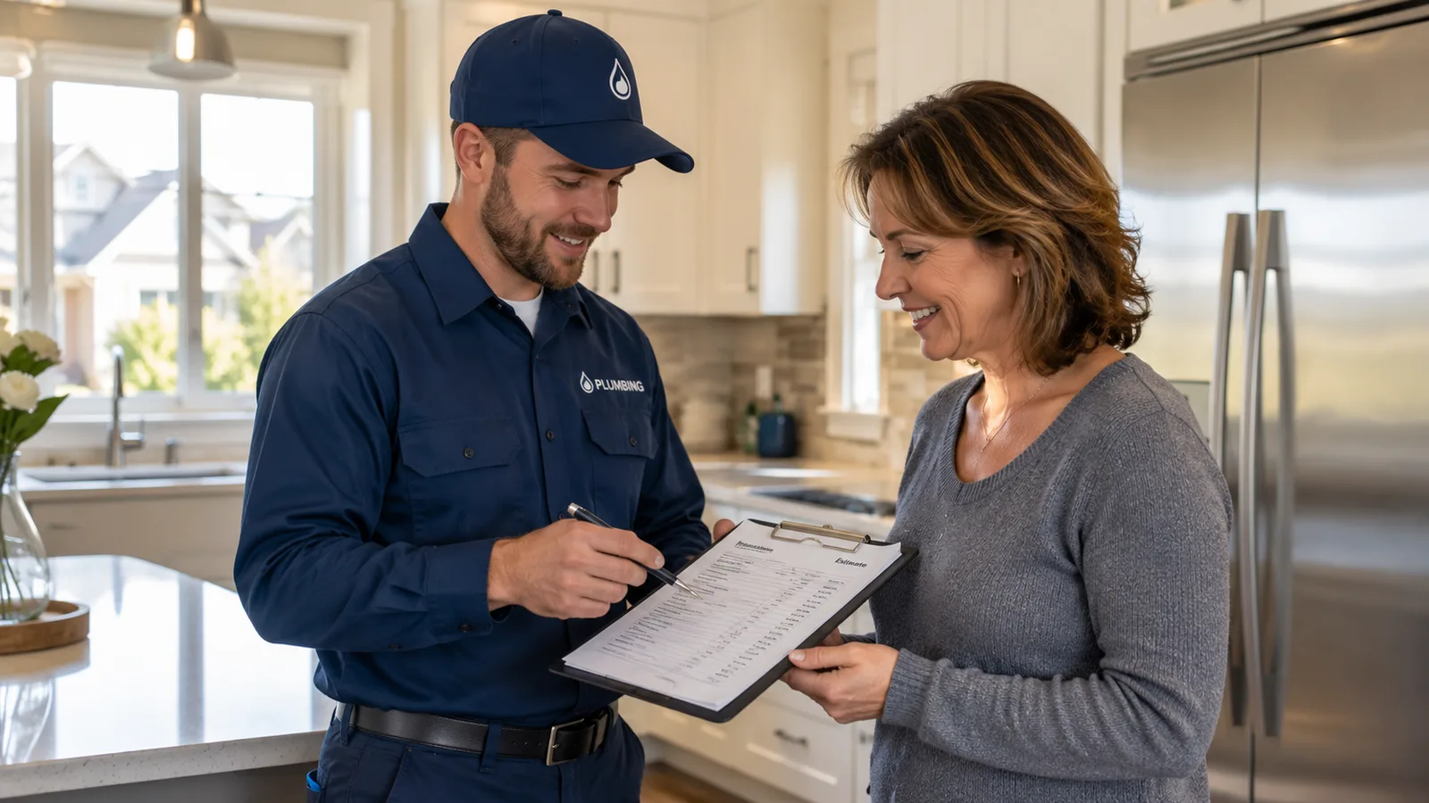 Professional plumber providing a written estimate in Littleton, CO — Littleton Plumbing Pros