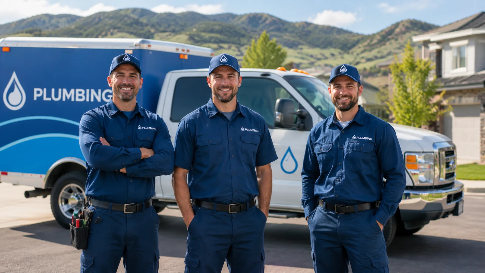 Littleton Plumbing Pros team with service truck in Littleton, CO — Colorado Rocky Mountains background