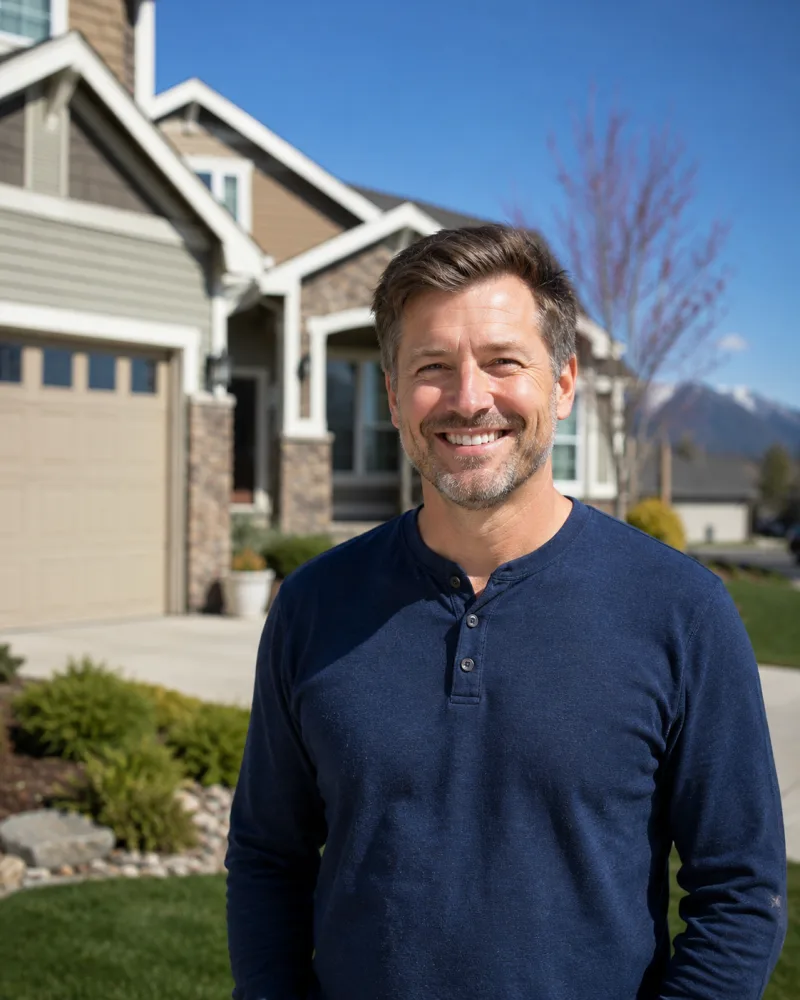 Happy homeowner after professional plumbing service in Littleton, CO